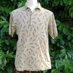 Vintage Bobby Jones Golf Polo Men Golfing Print 100% Cotton. Medium